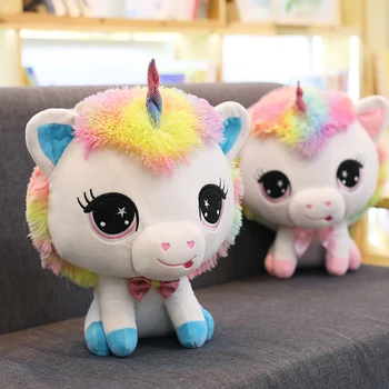 

Cute Rainbow Unicorn Plush Toy Soft Stuffed Animal Doll Plush Cartoon Pillow Horse Toys Child Playmate Girl Baby Christmas Gift