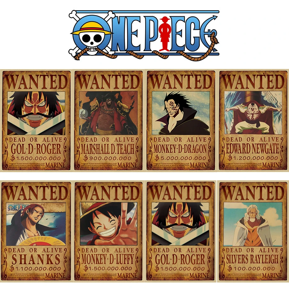 51 5x35 Cm Home Decor Wall Stickers Vintage Paper One Piece Wanted Posters Anime Posters Luffy Chopper Wanted Wall Stickers Aliexpress