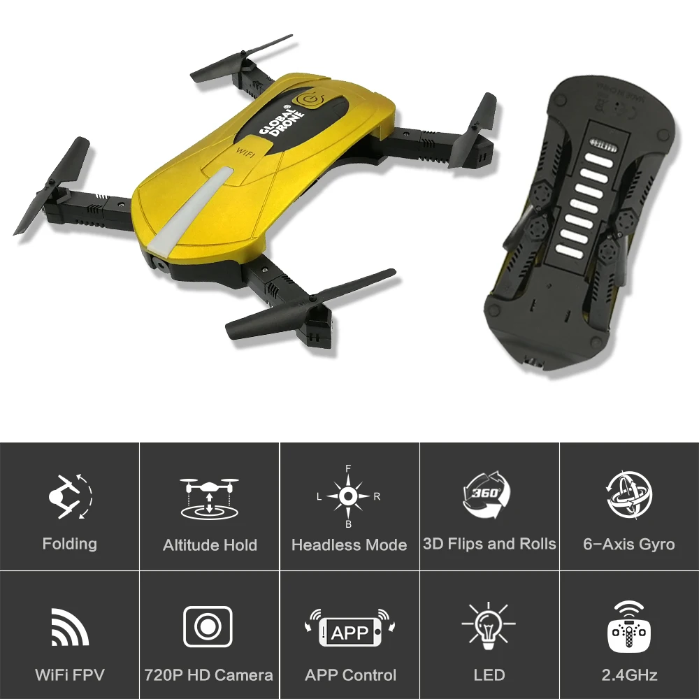RC складной мини Дрон GW018 Профессиональный селфи Карманный Квадрокоптер с HD 720P wifi FPV камера игрушки для подарков