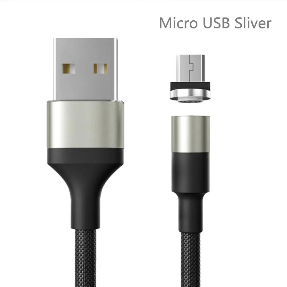 Магнитный USB кабель для Micro USB/type C 3A Быстрый зарядный кабель для передачи данных для мобильного телефона QC3.0 для huawei Xiaomi Магнит USB type-c - Цвет: Micro USB Sliver