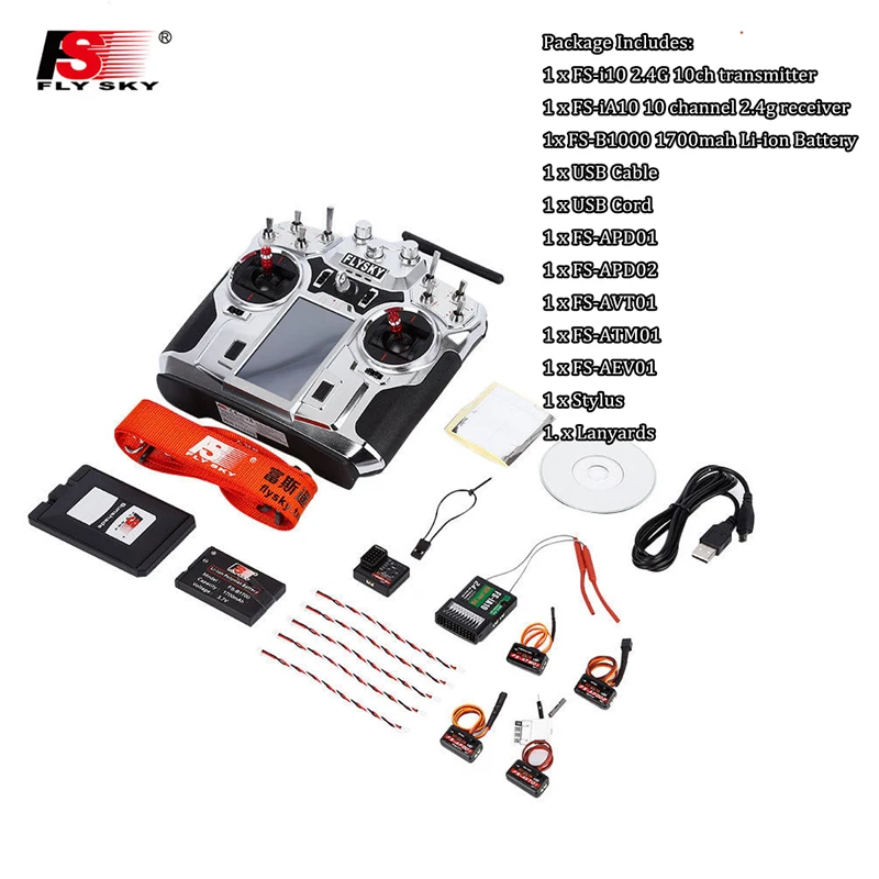 FlySky FS-i10 10CH 2,4G беспроводной пульт дистанционного управления RC передатчик с iA10B приемник для DIY RC вертолет Квадрокоптер