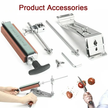 

Professional Knife Sharpener Stainless Steel Kitchen Knife Sharpener Tools Sharpening Machine Fix Fixed Angle With Stone New