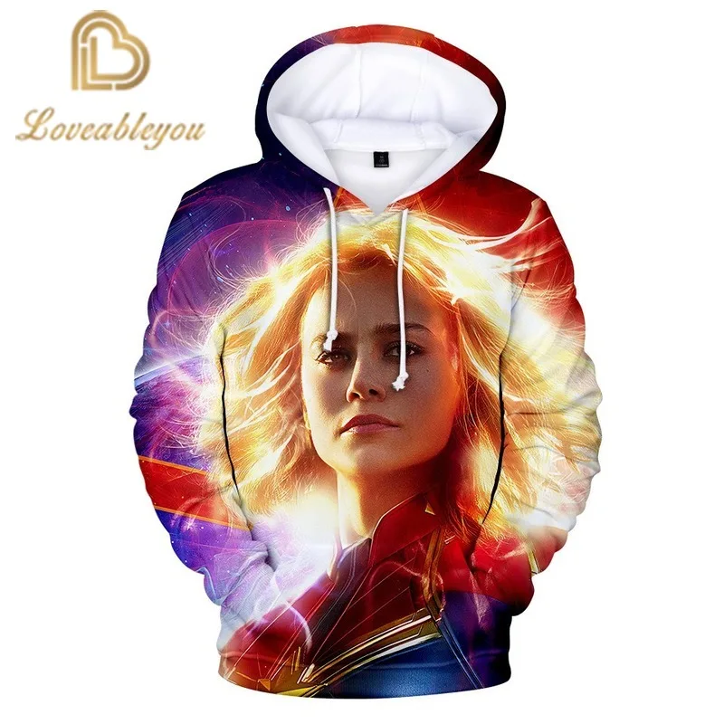 

Unisex Pullover Sweatshirt Captain Marvel Hoodie Children 3D Printed Streetwear Hip Hop Warm Hooded Hoodies for Kids Tops