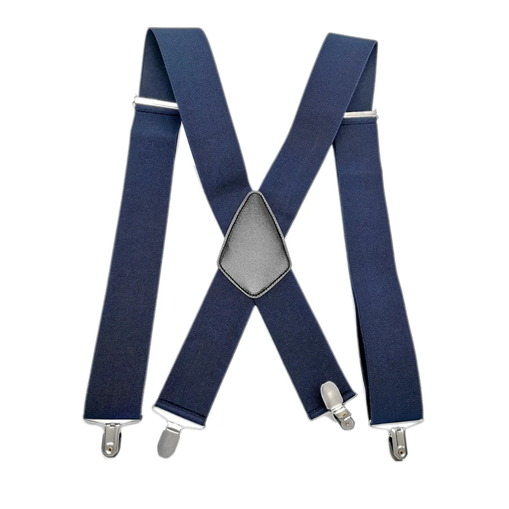 50 мм широкие эластичные регулируемые мужские подтяжки X Back Suspender кожа Крест 4 сильные защитные зажимы удерживающие штаны рабочие подтяжки