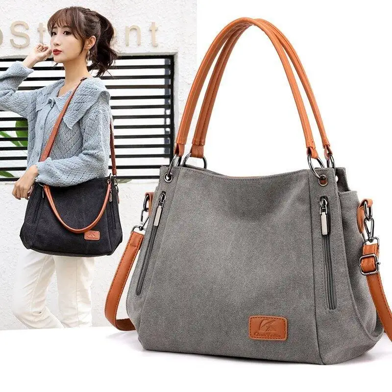 Canvas Bag Women's Bag 2020 Autumn and Winter New Large Capacity Hand