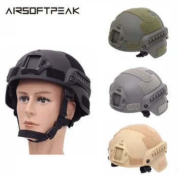 

Tactical MICH2000 Helmet Airsoft MH Military Helmet Lightweight Outdoor Paintball CS Head Protaection with NVG Mount & Side Rail