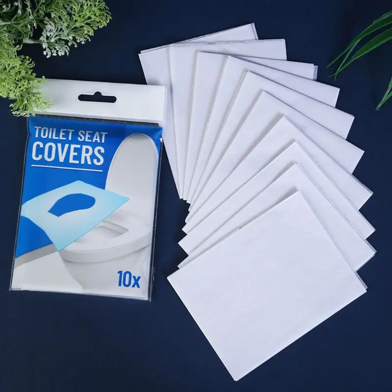 50Pcs Disposable Water Soluble Toilet Seat Covers Wood Pulp Portable Flushable Safe Hygienic Potty Shields Pads Travel Outdoor | Дом и сад