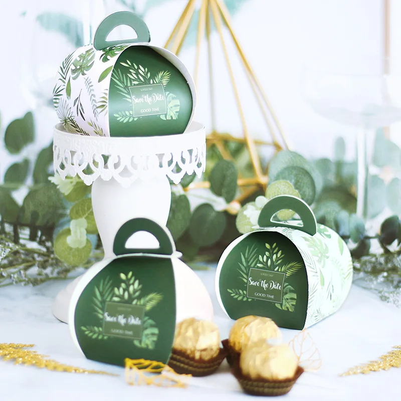 New Wedding Candies Box Green Portable Carton Small Number Candy Party Supplies | Дом и сад