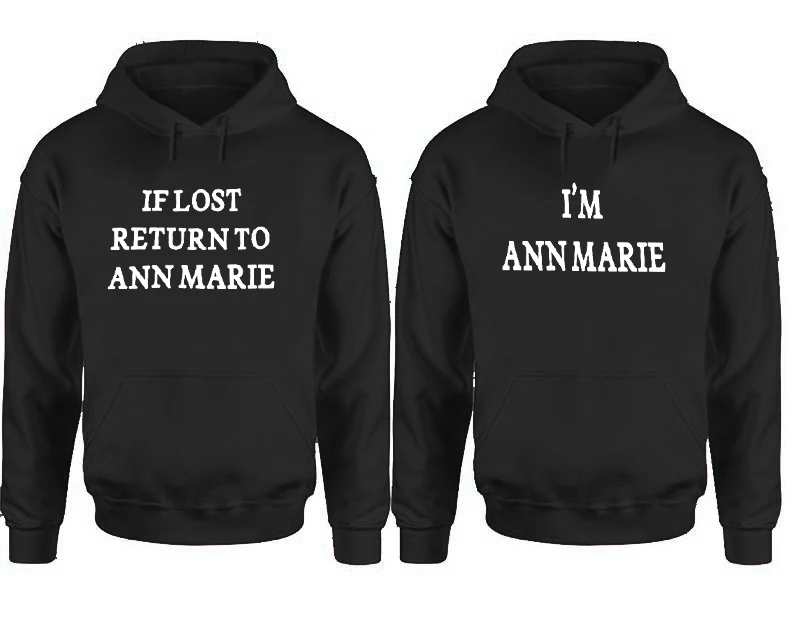

If Lost Return To Ann Marie Womens Harajuku Valentine Day Hoodie Classic Casual Hoodies Pullover Couple Sweatshirt Korean