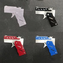 Цветные складные резиновые полосы из нержавеющей стали пусковая пушка ручной пистолет пистолеты стрельба игрушка для мальчиков открытый Забавный подарок для детей подарок на день рождения