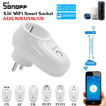 

Sonoff S26 Basic WiFi Smart Power Socket APP Ewelink AU/CN/EU/UK/US Wireless Plug Smart Home Switch With Alexa Google Assistant