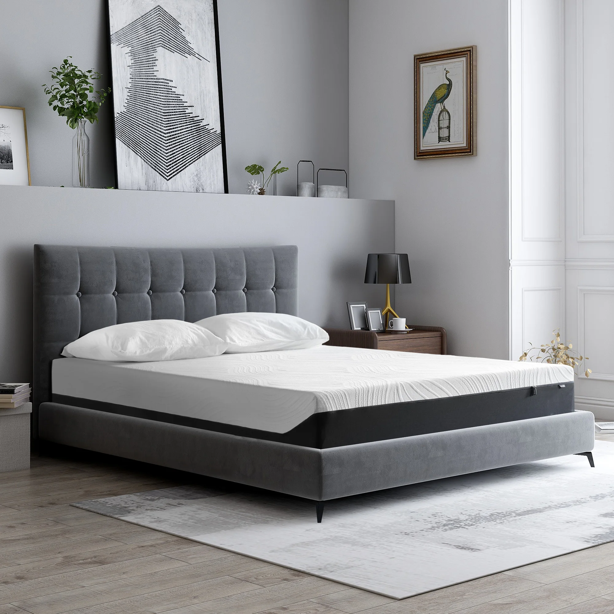 

10 Inches Mattresses Gel Memory Foam Mattress Soft Three Tier Queen Size Bed Mat Comfortable Bedroom Accessories