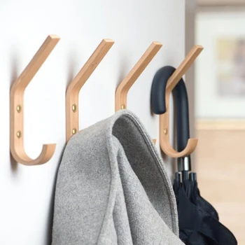 

Multi Functional Hooks Wooden Towel Coat Hook Wall Hooks Towel Rack Hangers