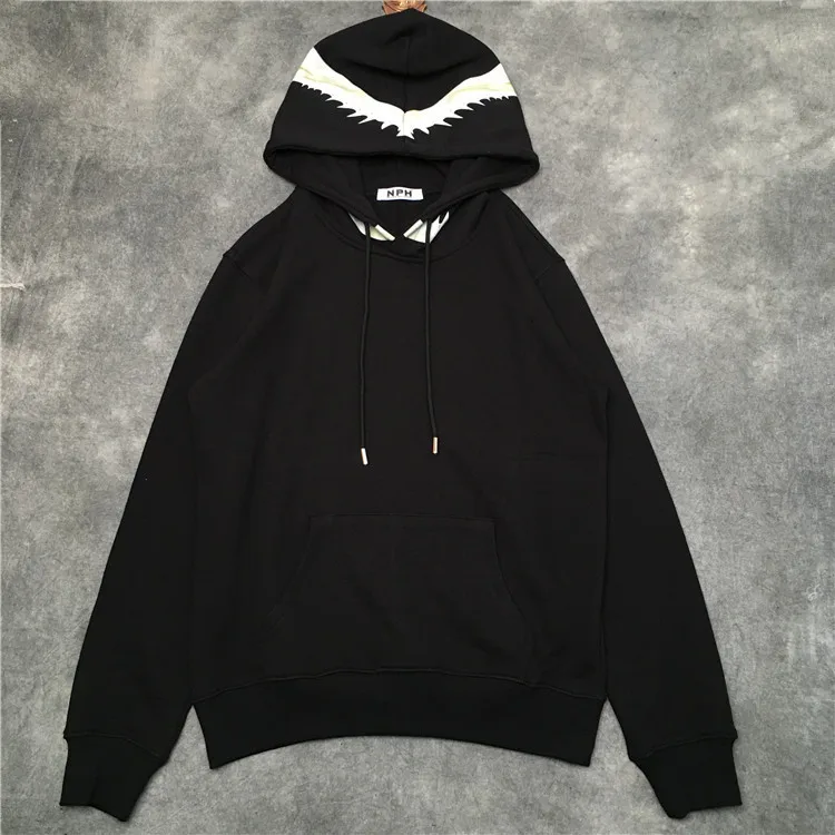 Новинка 19ss мужские роскошные толстовки с капюшоном изображением акулы костяного