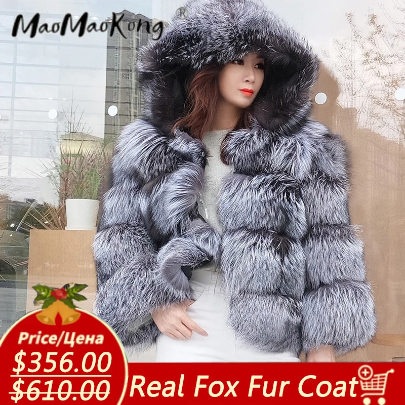 Real fox fur coat price Clearance