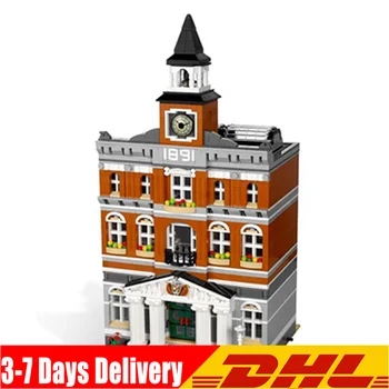 

IN Stock DHL 2859 PCS The Town Hall Model Building Blocks Kid Kits Compatible 84003 15003 10224 Birthday Gifts Toys