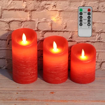 

E27 3Pcs LED Electronic Simulation Fake Candle Light with Remote Control Home Lighting Red led light bulb e27