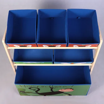 

1Pc Storage Toy Rack Toy Organizer Cartoon Monkey Pattern Toy Storage Organizer for Kids (Wood Color)