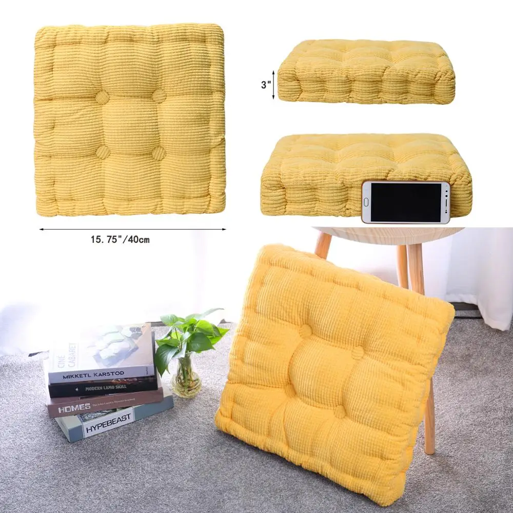EHOMEBUY Square Chair Pad EPE Filled Cushion Natural for Home Office Plush Seat Pillows Solid Color | Дом и сад