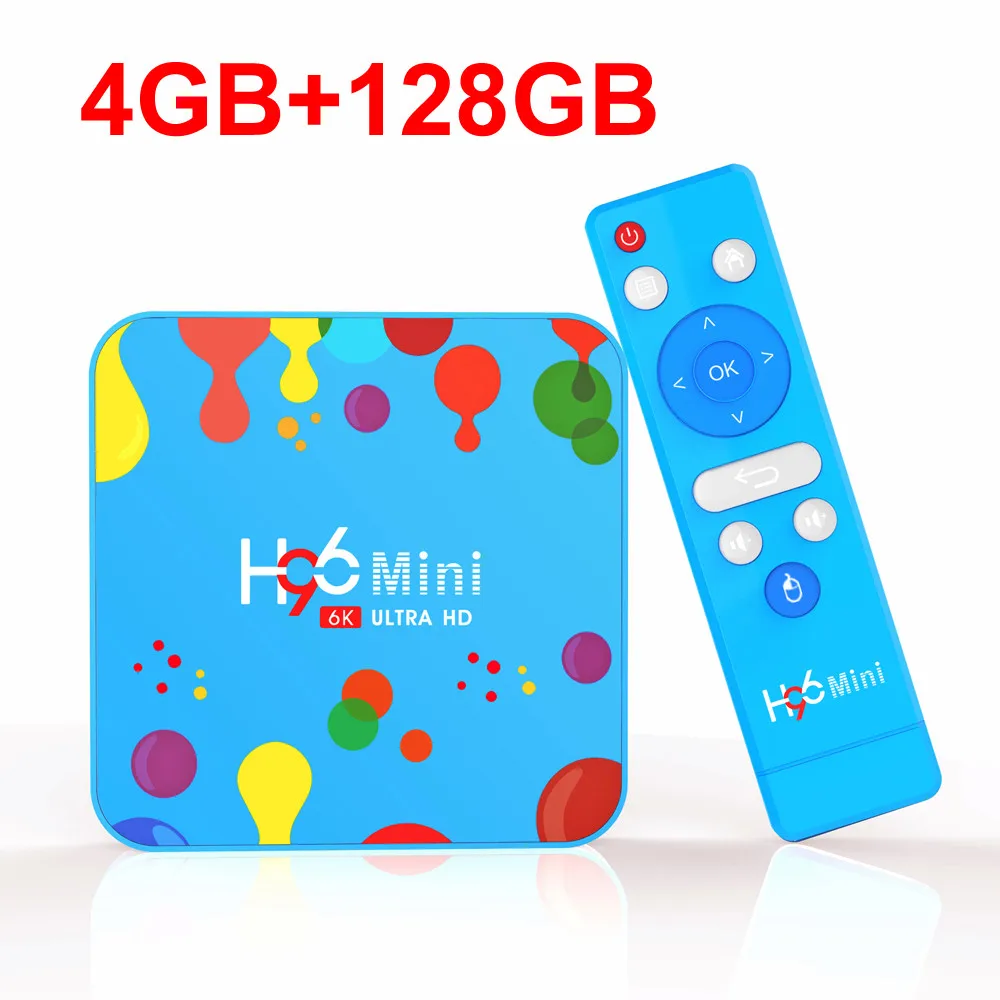 H96 мини H6 Смарт ТВ коробка Allwinner H6 четырехъядерный Android 9,0 4 Гб 128 ГБ USB3.0 2,4G/5G двойной wifi BT4.0 6K H.265 HDR ТВ приставка - Цвет: 4GB 128GB