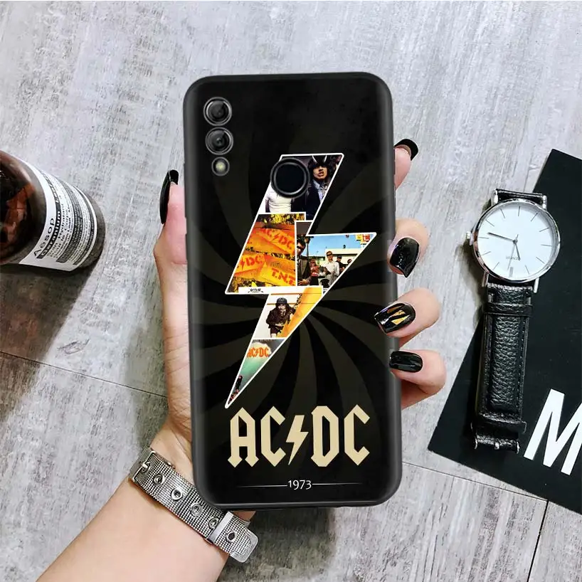 ACDC рок Angus Молодежная черная крышка чехол для телефона для huawei Y9 Y5 Y6 Y7 Honor 10 9 Lite 9X8X8 S 8A фотоаппаратов моментальной печати 7S 7A 10i 20i V20 Coque Кепки - Цвет: BA002-4