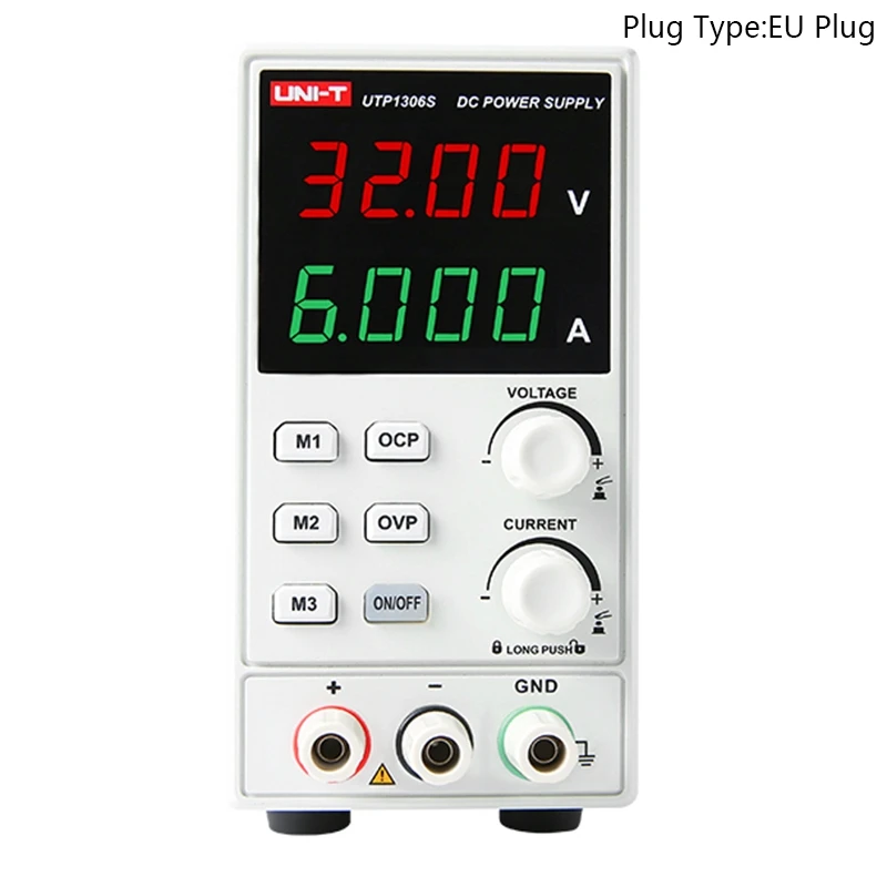Uni-T Utp1306S переключение для источника питания постоянного тока 4 цифры дисплей Led 0-32 В 0-6A высокая точность регулируемый Мини-источник переменного тока 220 В 50 Гц