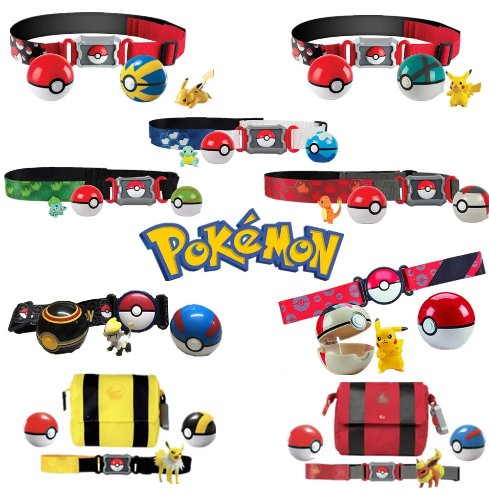 Pokemon Poke Ball Belt Set Clip N GO Carry PVC Action Figure Toys TAKARA TOMY Go Anime Game Charizard Pikachu | Игрушки и хобби