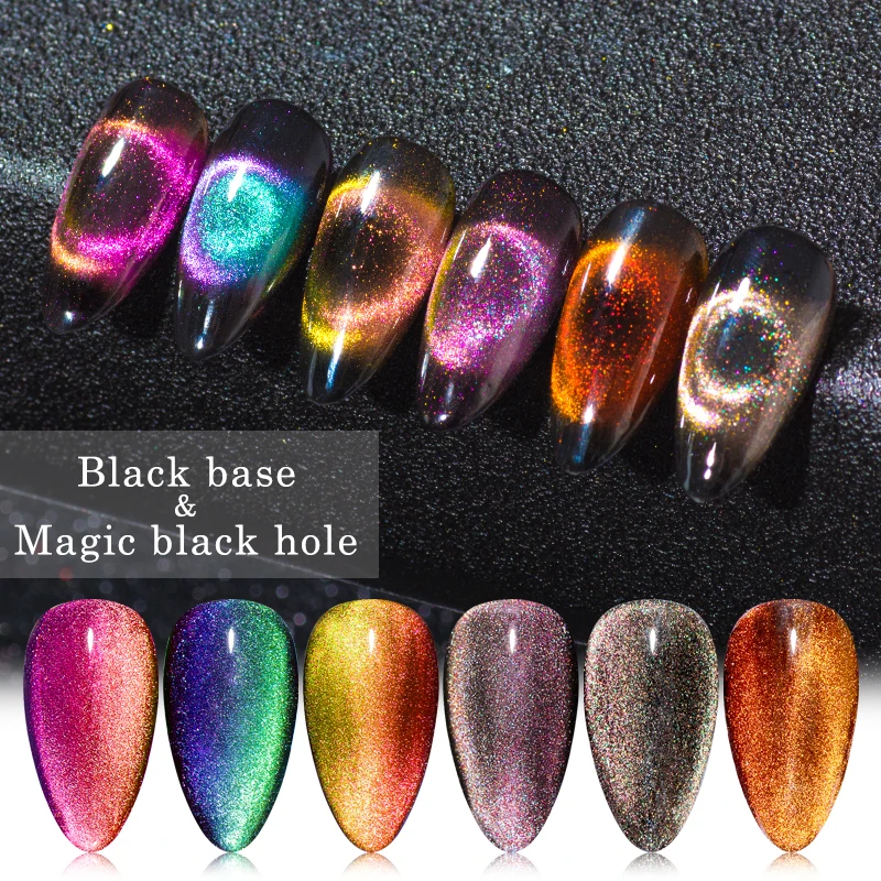 FOURLILY 9D Cat Eye UV Gel Nail Polish Chameleon Magnetic Gel Nail Polish Semi Permanent Manicure Gel Lacquer