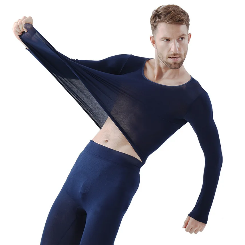 Hot Sell Men's Thermal Underwear Thin Section Set Winter Long Johns Second Skin Winter Men's Warm Clothes Thermal Long Sleeve