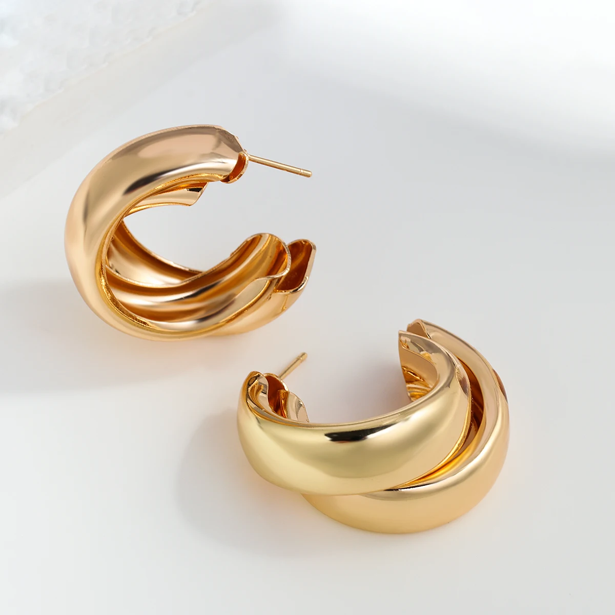 AENSOA-pendientes de aro geométricos para mujer, aretes redondos, Color dorado, Estilo Vintage, fiesta de boda, joyería 2022