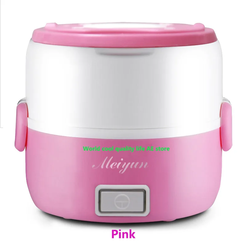 pink Мини электрическая рисоварка из нержавеющей стали 2/3 слоев Пароварка портативный еды тепловой Подогрев Ланч-бокс пищевой контейнер грелка - Цвет: pink