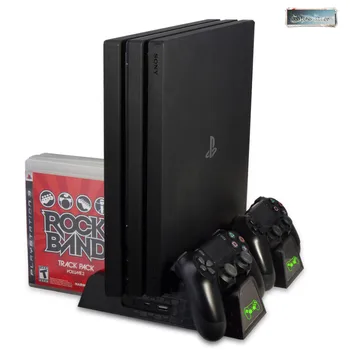 

PS4/PS4 Slim/PS4 Pro soporte Vertical con ventilador de refrigeración enfriador Dual del cargador del regulador de carga de la e