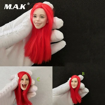 

Collectible 1/6 Beautifu European Head Sculpt Carving with Red Hair Model Smile/Open Mouth Version for 12'' Body