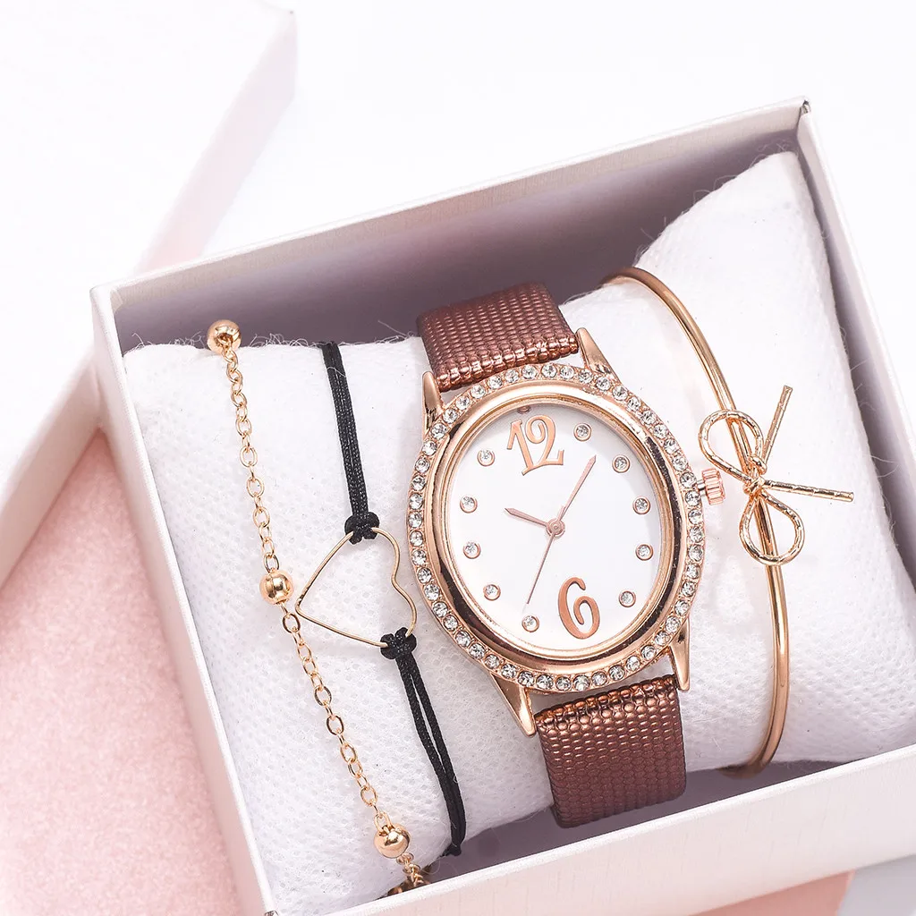 Tanie Zegarki Damskie zestaw Rhinestone tarcza do zegarka luksusowy zegarek kwarcowy