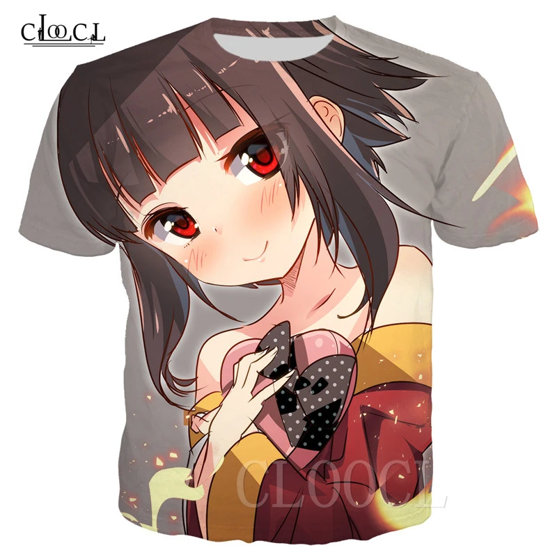 新アニメかわいいロリtシャツコスプレtシャツ 3dプリントユニセックスtシャツmegumin Konosuba漫画カジュアルヒップホップスウェットプルオーバー T Shirts Aliexpress
