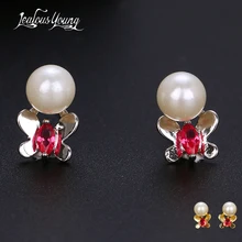 Женские серьги гвоздики с искусственным