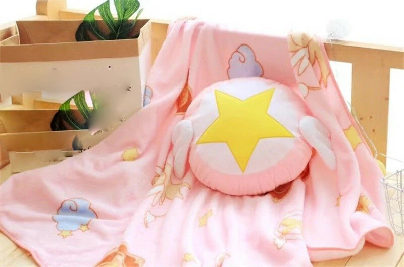 Милая карта аниме Captor Sakura плюшевая кукла диван-кровать подушка розовое мягкое одеяло плед розовый Kawaii Плюшевые игрушки из мультфильмов подарки