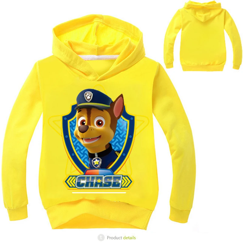 Paw Patrol Boys Cartoon Kids Long-sleeved Hooded Sweatshirt Patrulla Canina Printing Fashion Children Winter Sweat T-shirt 2S40