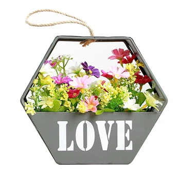 

Decoration Party Removable Romantic Flower Basket Indoor Hanging Wall Mounted Garden Easy Install Retro Pot Iron Home
