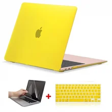 Матовый пластиковый чехол для ноутбука+ клавиатура для Apple MacBook Air Pro retina Touch Bar 11 12 13 15 дюймов A2159 A1989 A1706
