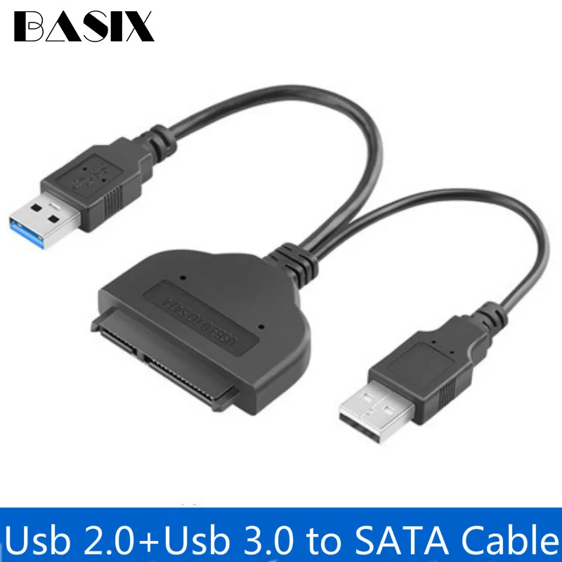 Basix USB 3 0 2 до 7 + 15 22Pin SATA кабель адаптер конвертер для 5 дюймов жесткий диск HDD SSD с USB2.0