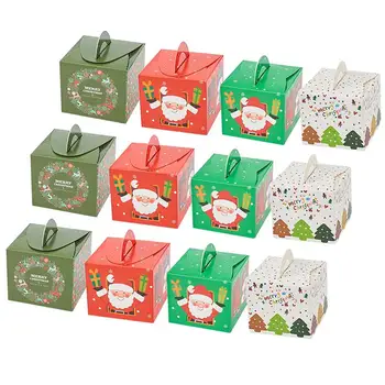 

50Pcs Chritsmas Gift Box Portable Creative Lightweight Exquisite Xmas Gift Boxes Gift Packaging Box for Chocolates Candy Cookies