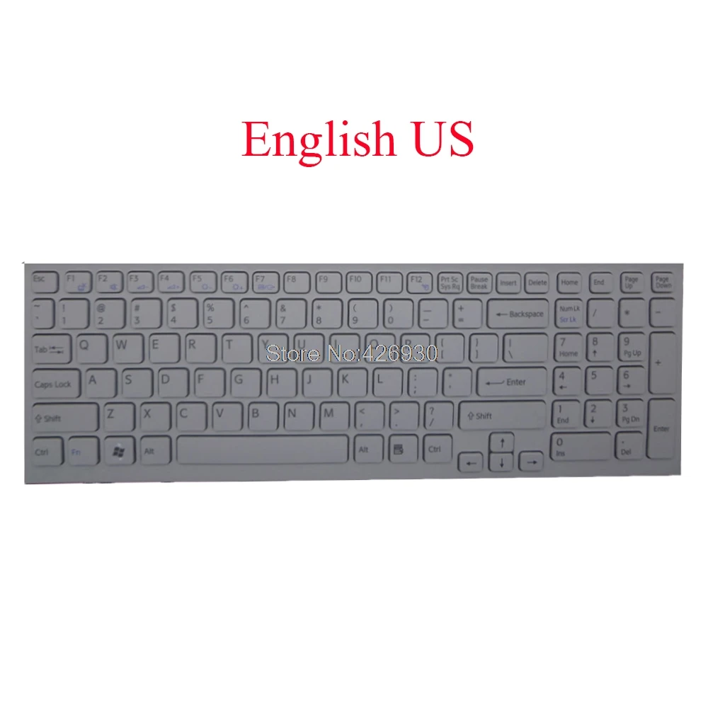 Клавиатура US для ноутбука SONY VAIO VPC-EH VPCEH Series 148971311 AEHK1U00020 V116646F английская белая с