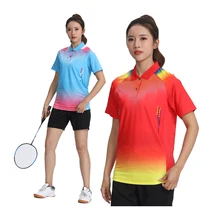 Новинка 2021, летние футболки для бадминтона с коротким рукавом и отложным воротником, высококачественные спортивные Джерси, быстросохнущие спортивные тренировочные футболки Новинка 2021, летние футболки для бадминтона с коротким рукавом и отложным воротником, высококачественные спортивные Джерси, быстросохнущие спортивные тренировочные футболки