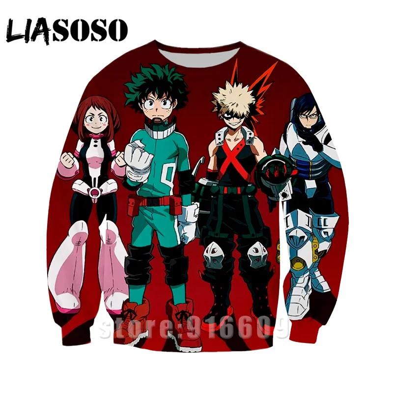 LIASOSO для мужчин женщин толстовка 3D принт аниме My Hero Academy All Might Shigaraki Tomura Футболка короткий рукав Топ пуловер