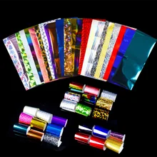 24 листа Фольга для ногтей Лазерная блестящая Смешанная красота передача красивая мода Советы наклейки ремесло DIY Вселенная украшения