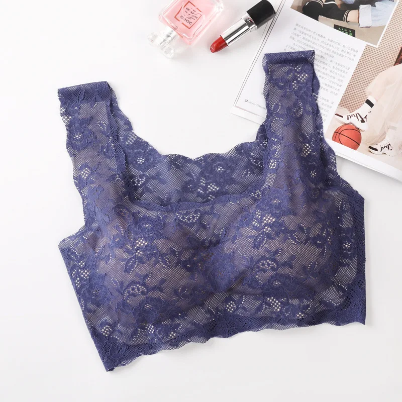 

Women Bra New Full Lace Embroidered Bralette Explosion Models Japanese Seamless Underwear Without Steel Ring One Piece Lingerie