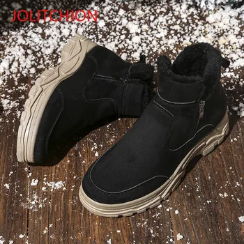 

Fashion Winter Boots Men Male Shoes with Fur Snow Booties Men Sneakers Casual Shoes Outdoor Work Safety Boots chaussure homme