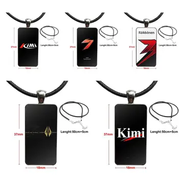 

Car Driver Kimi Raikkonen Iceman For Girls Gifts Necklace Fashion Long Chain With Rectangle Necklace Jewelry