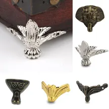 

4Pcs/Set Antique Wood Box Decorative Feet Leg Corner Protector Triangle Rattan Carved Decorative Bracket For Furniture Hardware